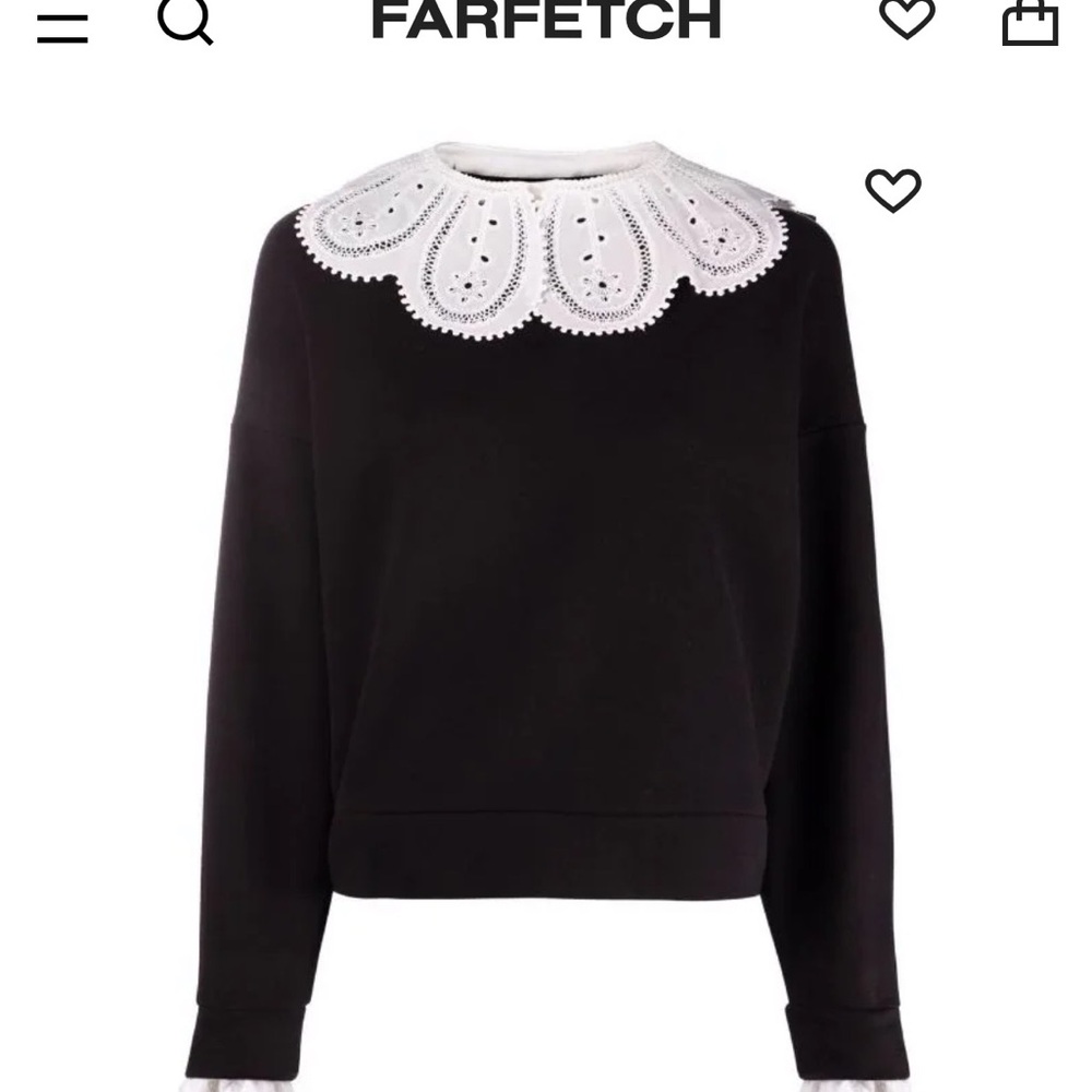Maje scalloped-collar sweater in black size 1 (fits like a medium)